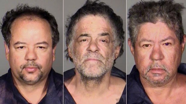 A partir da esquerda, Ariel, Oneil e Pedro Castro, que foram presos pela polícia (Foto: Cleveland Police Department/AP)