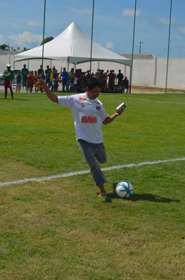 Eli Correia no campo do Grêmio Deodoro.