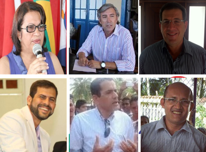 Professora Iolanda, Albérico Azevedo e o Engenehiro João Lopes (acima). Júnior Lopes, Francisco Alencar e Neilton Costa (abaixo).